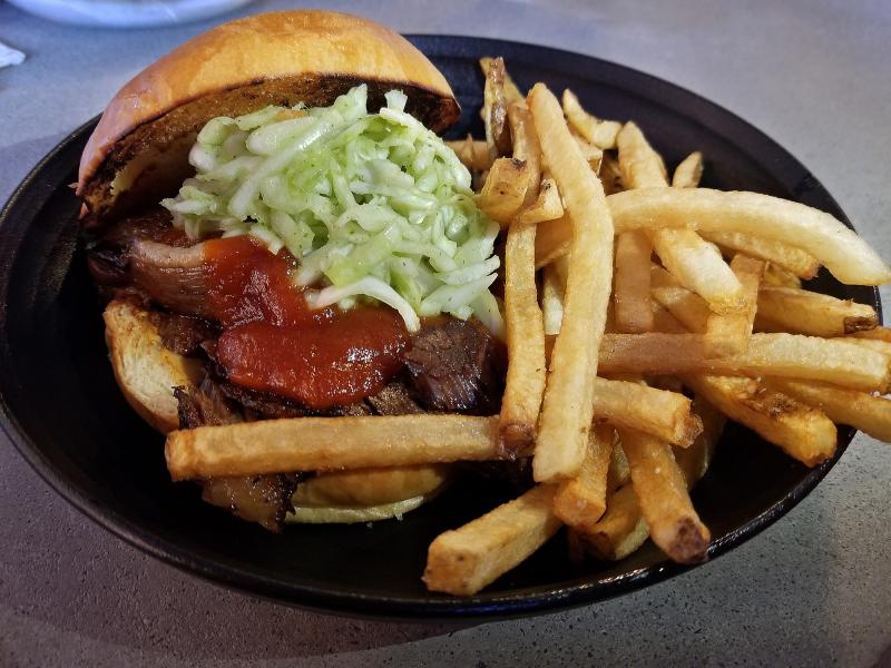 One of the keys to good restauranting is to populate the menu with stuff people like. If the dishes flying out of the kitchen were any indication, Brick Works' slow-cooked brisket sandwich with apple/jalapeno slaw on a toasted roll is definitely stuff people like. BOB YESBEK PHOTOS
